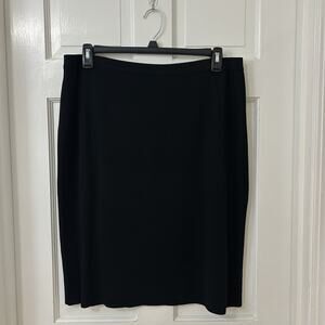 MING‎ WANG Black Acrylic Knit Straight Skirt Elastic Waist Stretch 0X (14W, 16W)